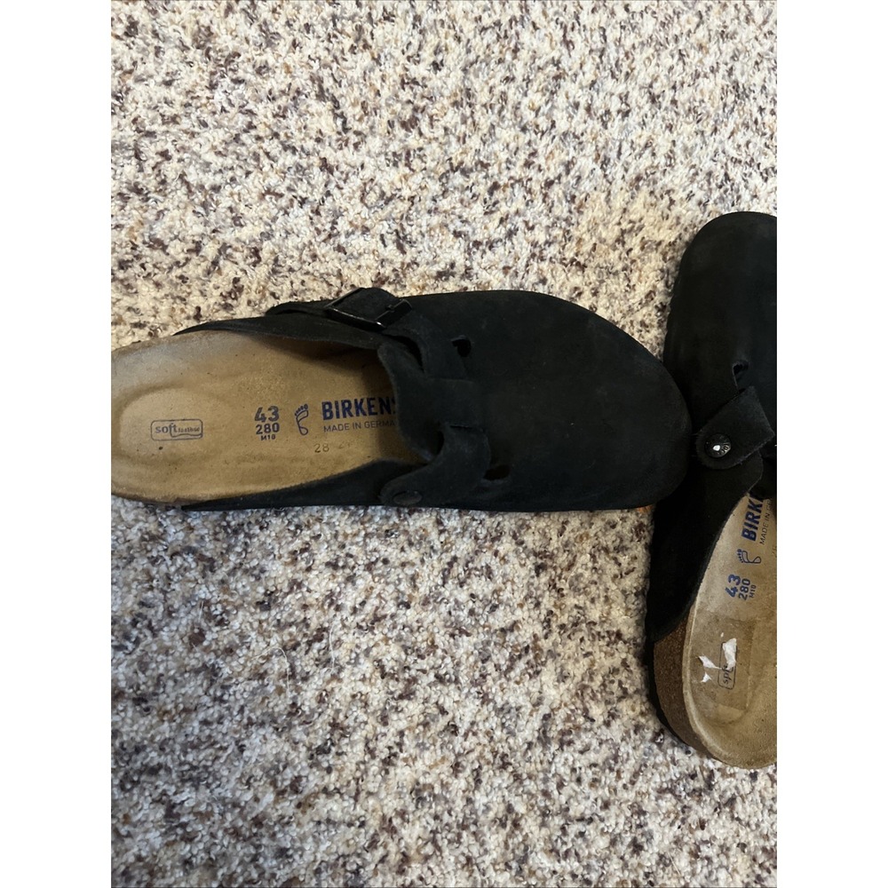 Birkenstock Boston Gray Soft Footbed Suede Regular Width|Men Sz 43 Clog Shoes - Picture 2 of 4
